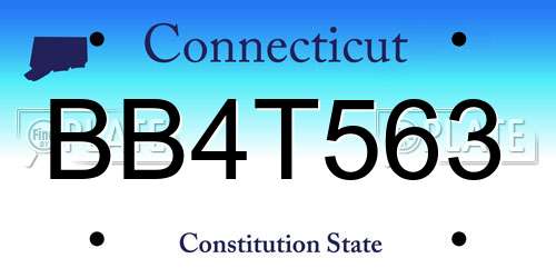 BB4T563 Connecticut License Plate