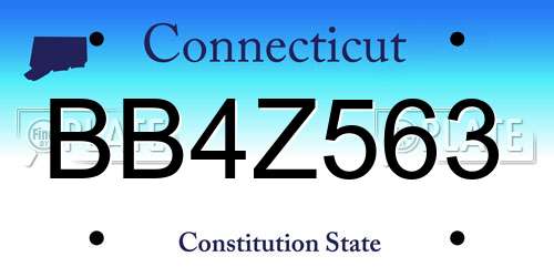 BB4Z563 Connecticut License Plate
