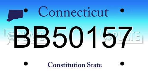 BB50157 Connecticut License Plate