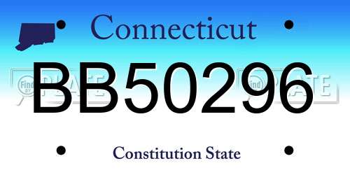 BB50296 Connecticut License Plate