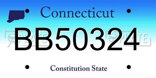 BB50324 Connecticut License Plate