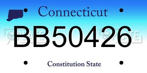 BB50426 Connecticut License Plate