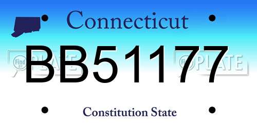 BB51177 Connecticut License Plate