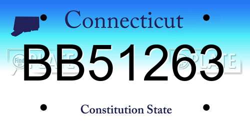 BB51263 Connecticut License Plate