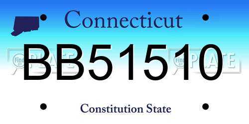 BB51510 Connecticut License Plate