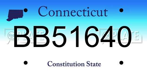 BB51640 Connecticut License Plate