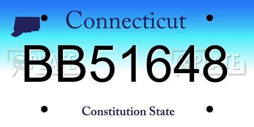BB51648 Connecticut License Plate