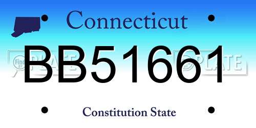 BB51661 Connecticut License Plate
