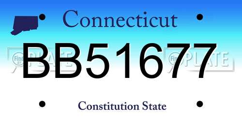 BB51677 Connecticut License Plate