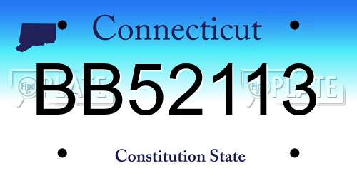 BB52113 Connecticut License Plate