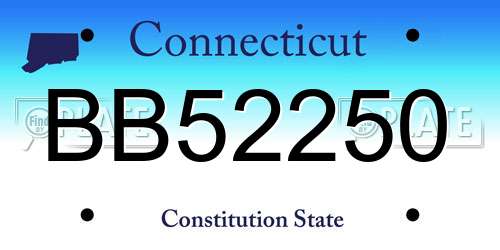 BB52250 Connecticut License Plate