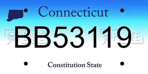 BB53119 Connecticut License Plate