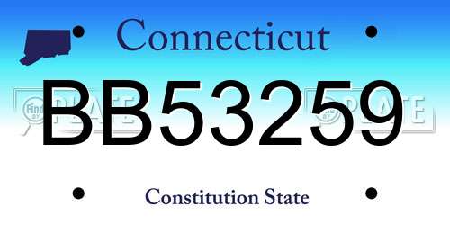 BB53259 Connecticut License Plate