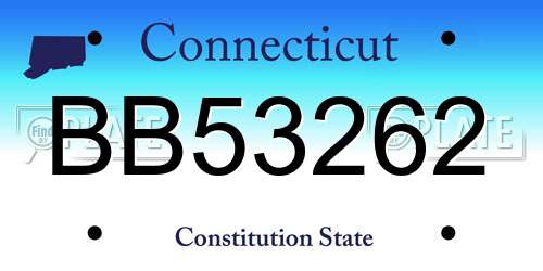 BB53262 Connecticut License Plate