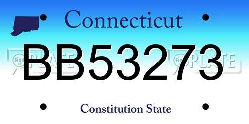 BB53273 Connecticut License Plate