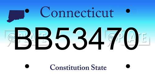 BB53470 Connecticut License Plate