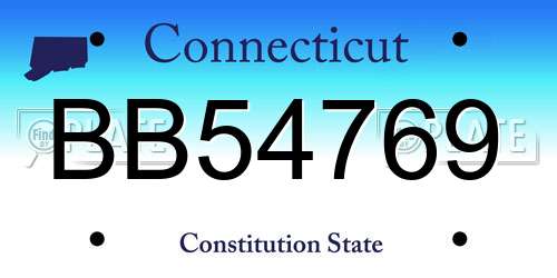BB54769 Connecticut License Plate