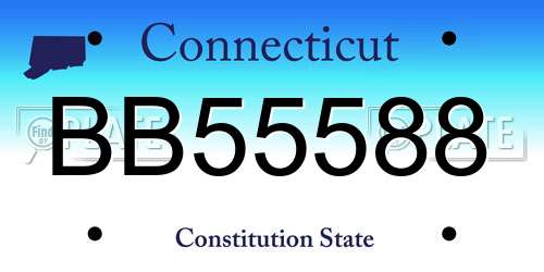 BB55588 Connecticut License Plate