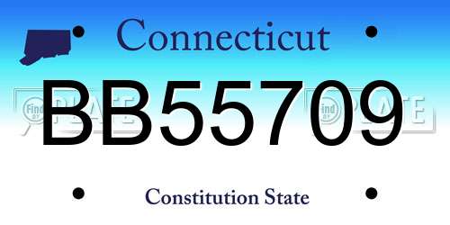 BB55709 Connecticut License Plate