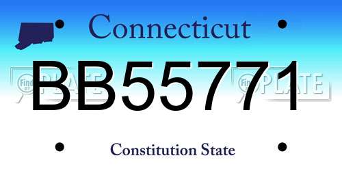 BB55771 Connecticut License Plate