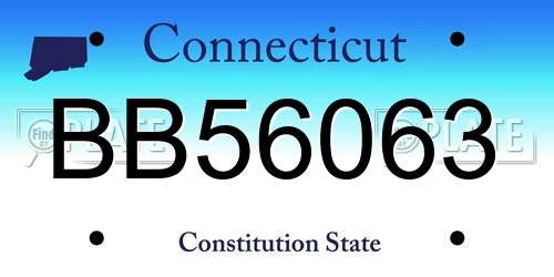 BB56063 Connecticut License Plate