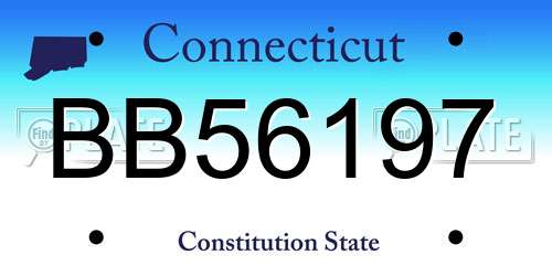 BB56197 Connecticut License Plate