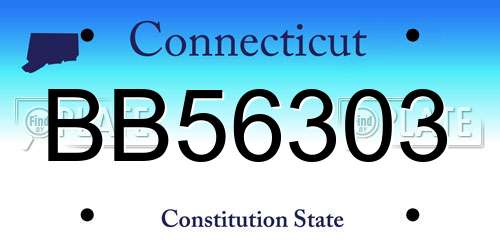 BB56303 Connecticut License Plate