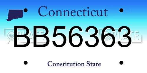 BB56363 Connecticut License Plate
