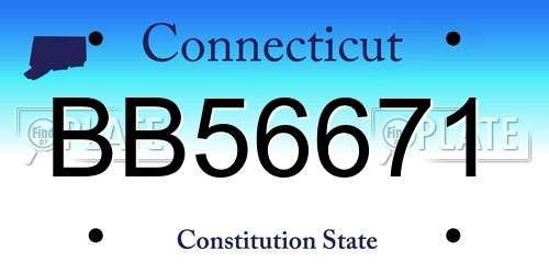 BB56671 Connecticut License Plate