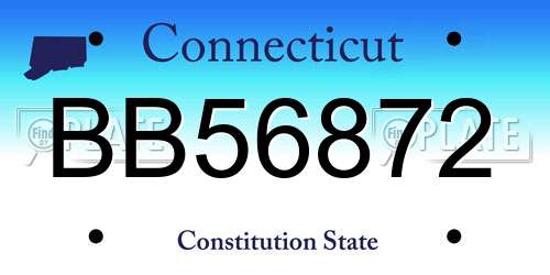 BB56872 Connecticut License Plate