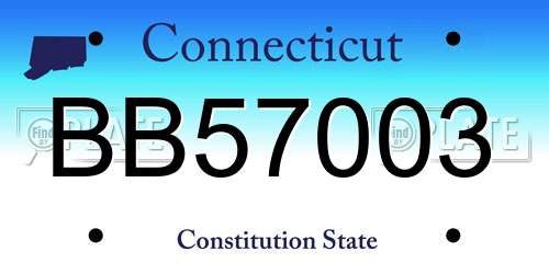 BB57003 Connecticut License Plate
