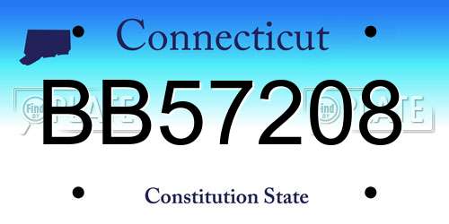 BB57208 Connecticut License Plate