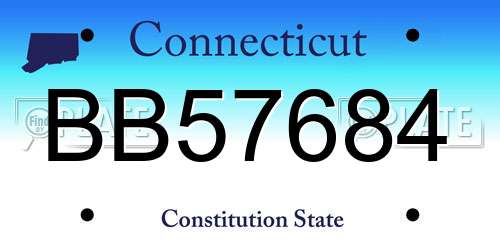 BB57684 Connecticut License Plate
