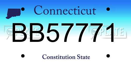 BB57771 Connecticut License Plate