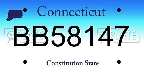 BB58147 Connecticut License Plate