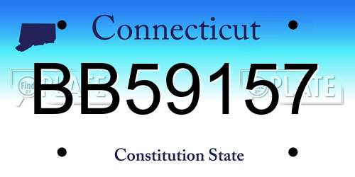 BB59157 Connecticut License Plate