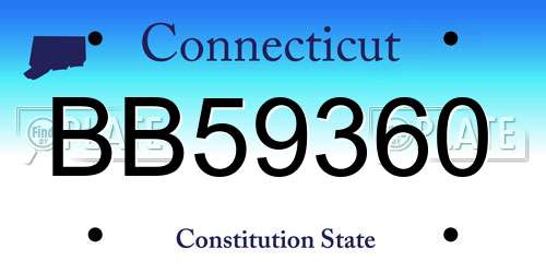 BB59360 Connecticut License Plate