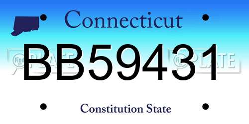 BB59431 Connecticut License Plate