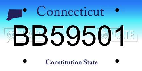 BB59501 Connecticut License Plate