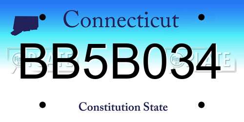 BB5B034 Connecticut License Plate