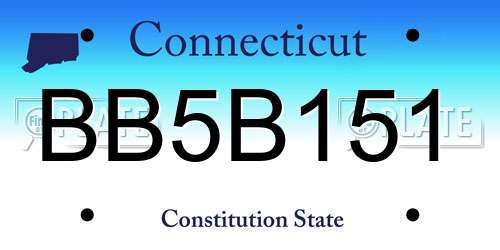 BB5B151 Connecticut License Plate