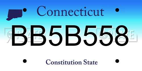 BB5B558 Connecticut License Plate