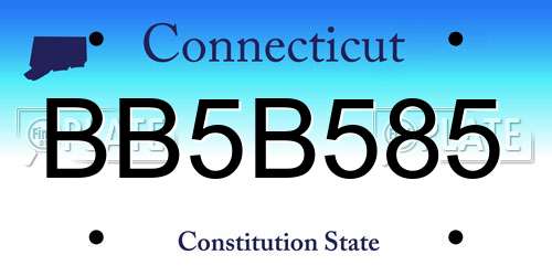 BB5B585 Connecticut License Plate