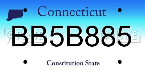 BB5B885 Connecticut License Plate