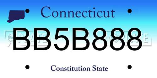 BB5B888 Connecticut License Plate