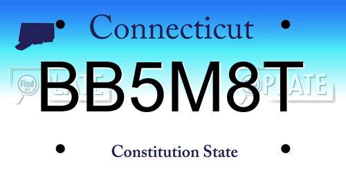 BB5M8T Connecticut License Plate