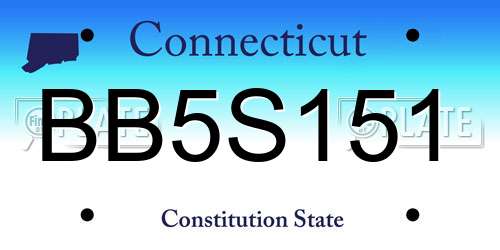 BB5S151 Connecticut License Plate