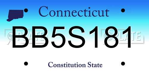 BB5S181 Connecticut License Plate