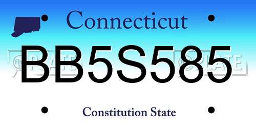 BB5S585 Connecticut License Plate