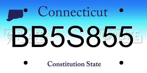 BB5S855 Connecticut License Plate